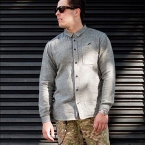 NWOT Men's Publish Dark Grey Button Down Shirt